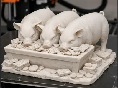 Pigs in trough