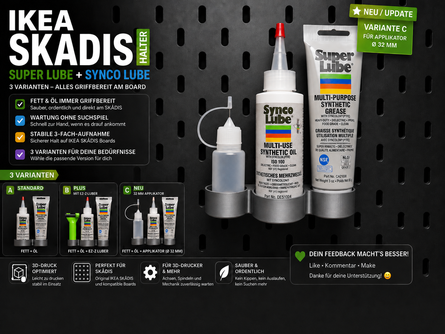 IKEA SKADIS Halter: Super Lube + Synco Lube