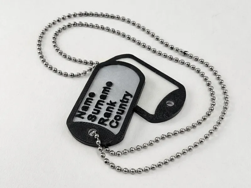 Custom Military Dog Tag Keychain