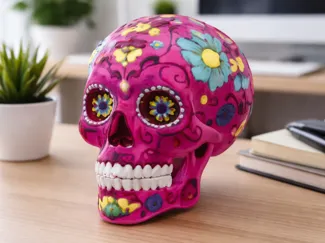 Un crâne décoré façon mexicaine diaz de la muerte
