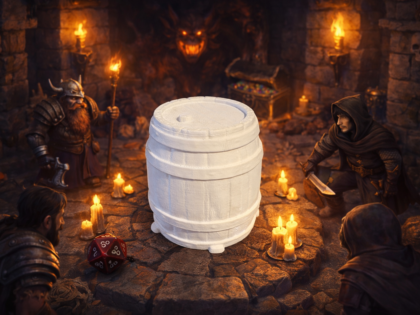 Fantasy Ancient Barrel - DnD Wargaming Terrain