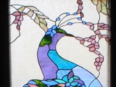 stained glass peacock
