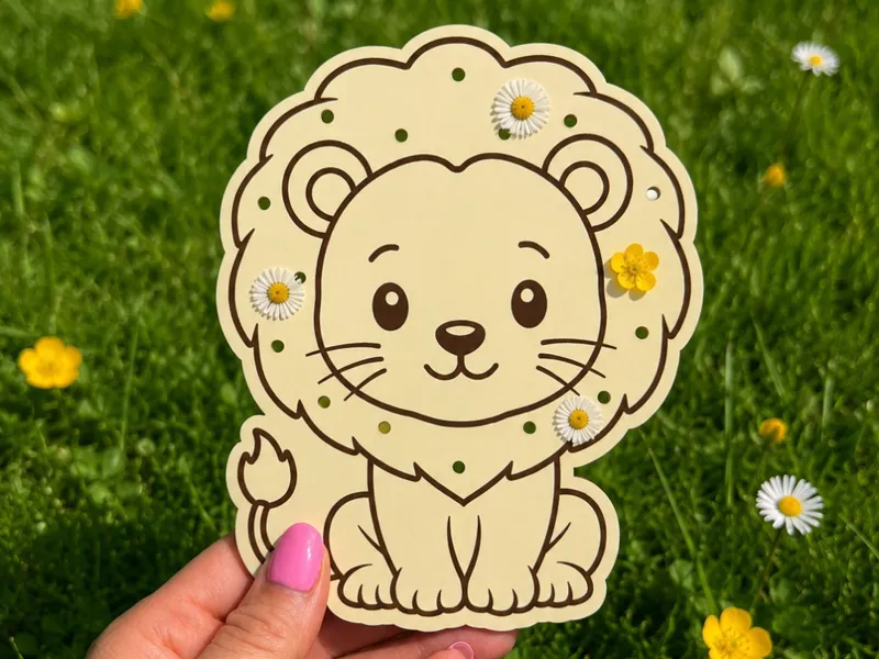 Löwe Blumen Sammler