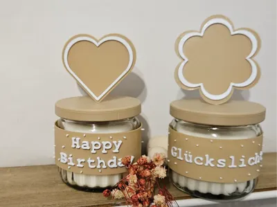 IKEA JÄMLIK Candle Wrap with Lid Heart/Flower