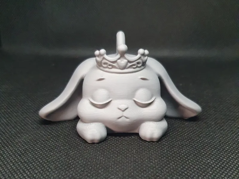 Sleepy Bunny King Keychain