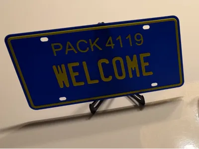 Pinewood Derby License Plate - WELCOME