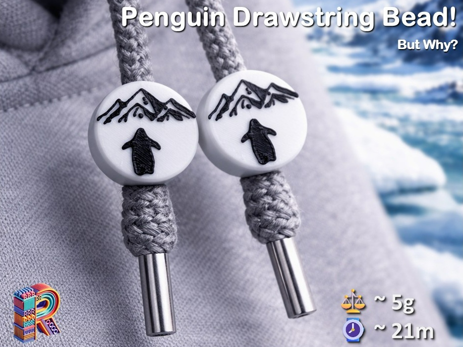 Waddling Into the Unknown Drawstring Bead