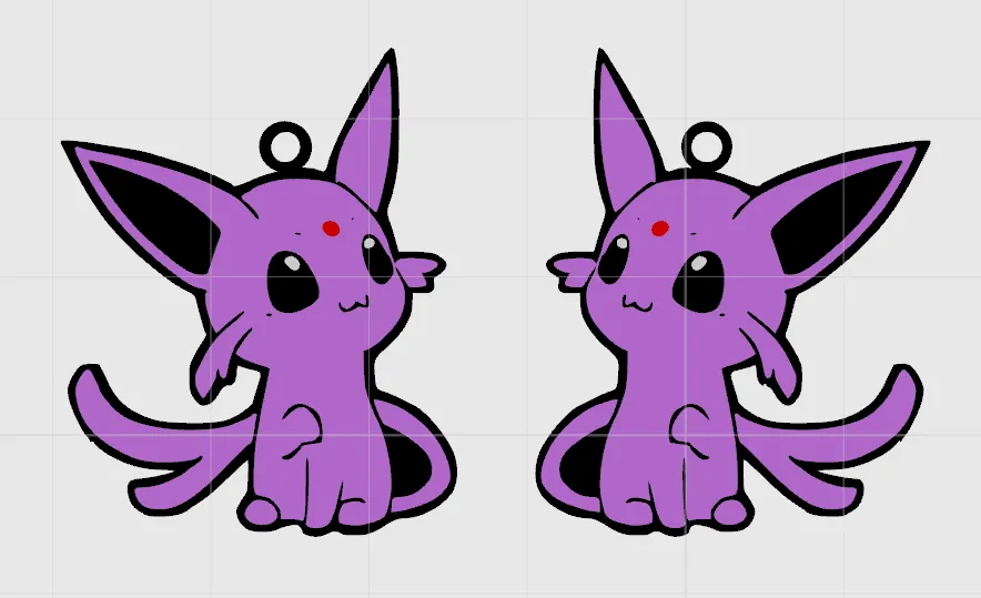 Chibi Espeon Keychain/Earrings view 3