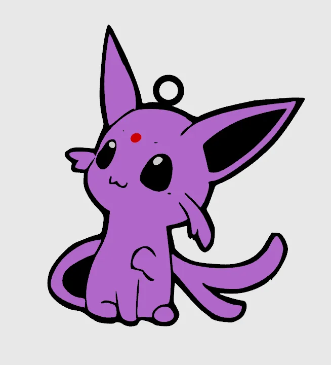 Chibi Espeon Keychain/Earrings view 2