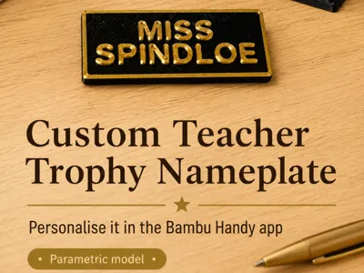 Teacher Trophy Gift Nameplate - App Compatible