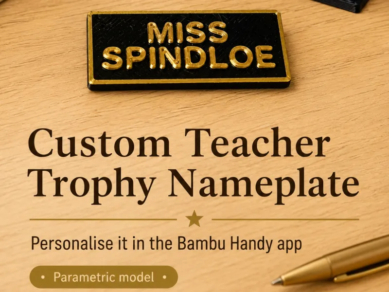 Teacher Trophy Gift Nameplate - App Compatible
