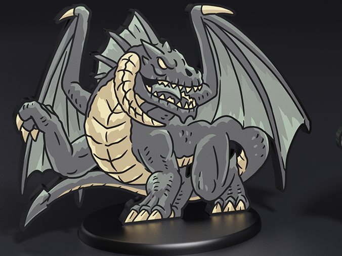 Black Dragon Young Miniature Token