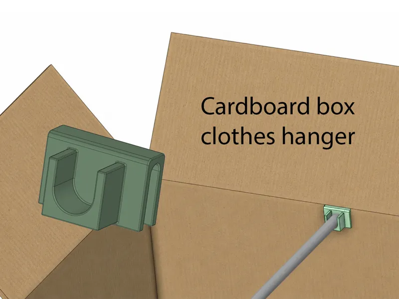 Cardboard box clothes hanger for 15mm pipe