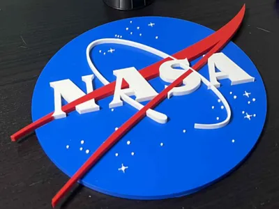 NASA Logo Sign 25cm Red Part Seperated