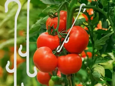 Plastic hooks for holding fruit and vegetables
