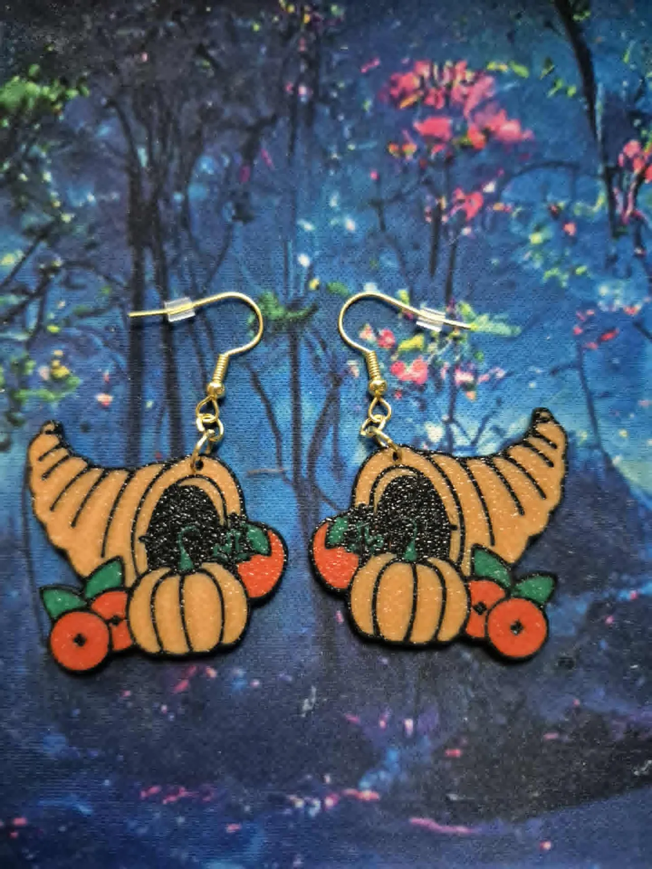 Thanksgiving Cornucopia Earrings view 2
