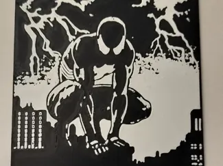 Spiderman Blacksuit Coverart Black & White