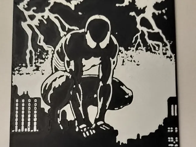 Spiderman Blacksuit Coverart Black & White