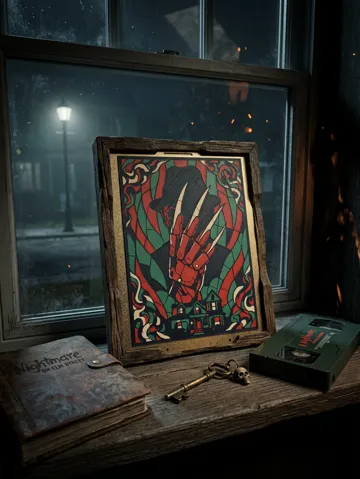 Cuadro decorativo en 3D: Freddy Krueger Stained Glass Wall Art — vista de referencia 2