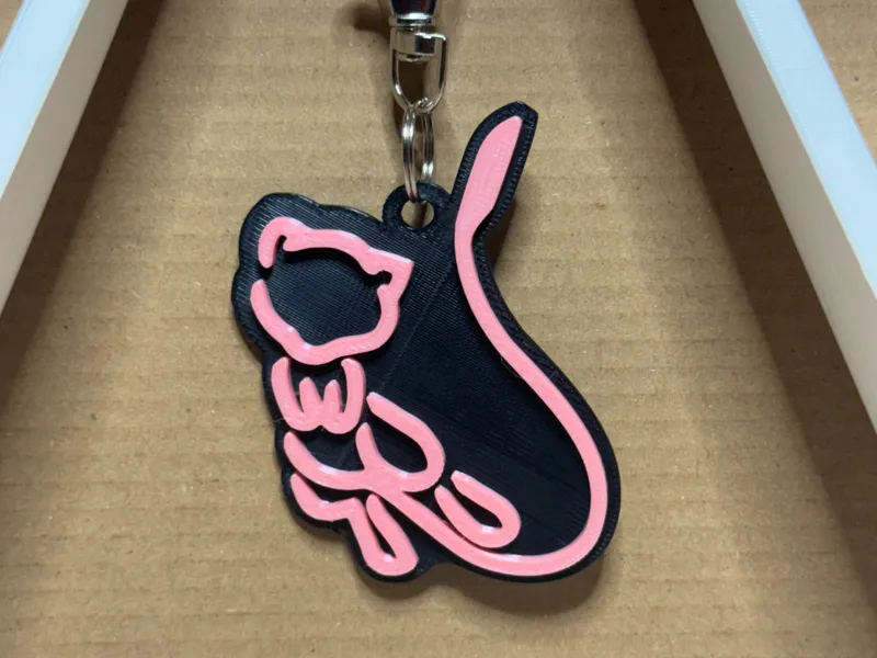 mew inspired Neon Keychain