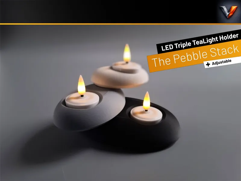 The Pebble Stack - Led TeaLight Holder