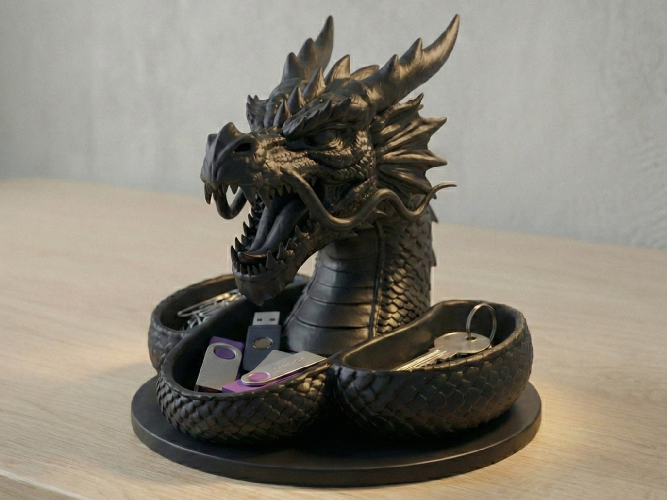 Dragon head storage tray Desk entryway organizer