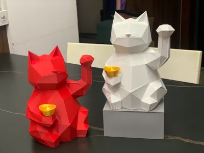 Low Poly Maneki-neko