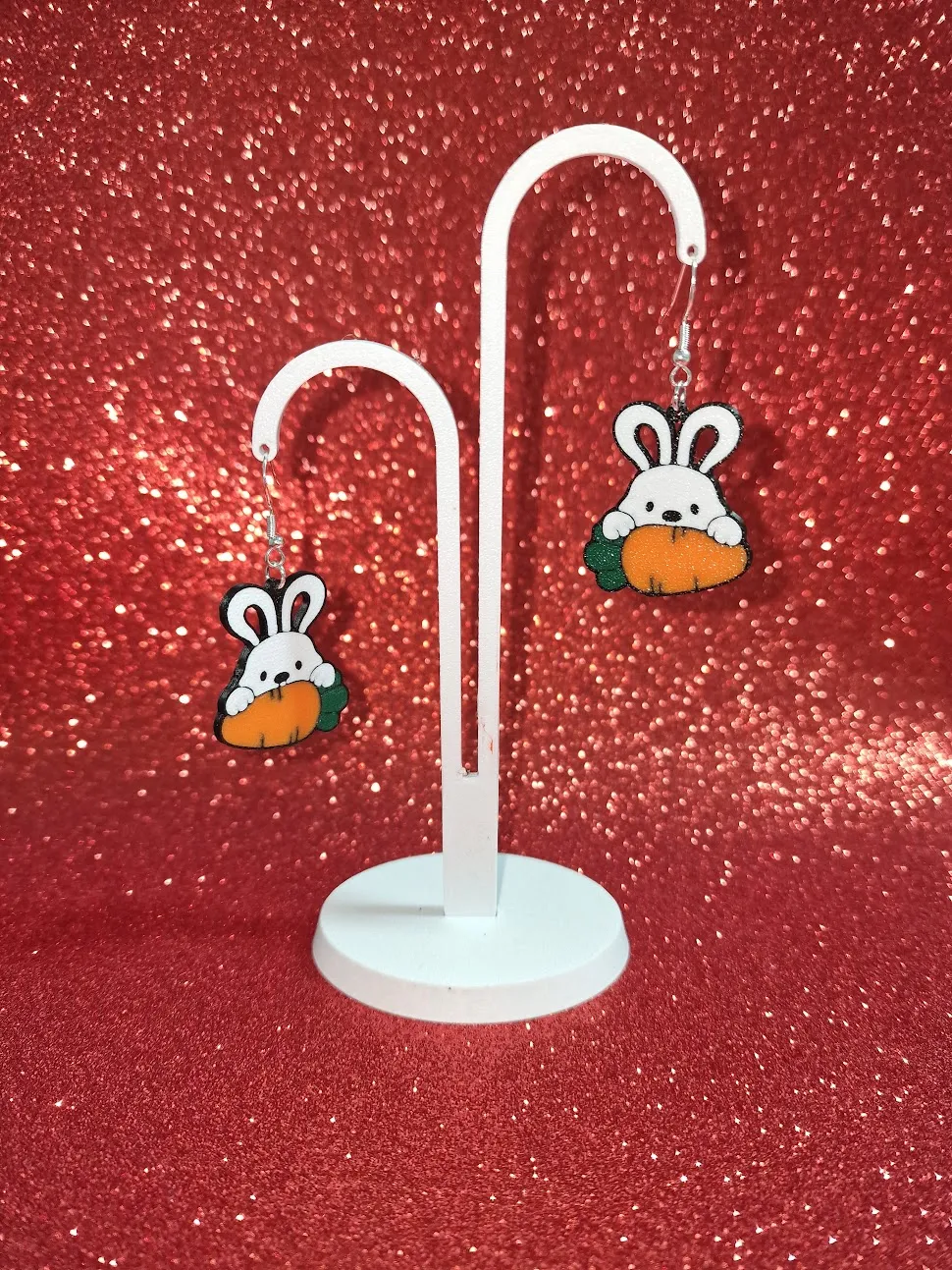 Carrot bunny earrings view 3
