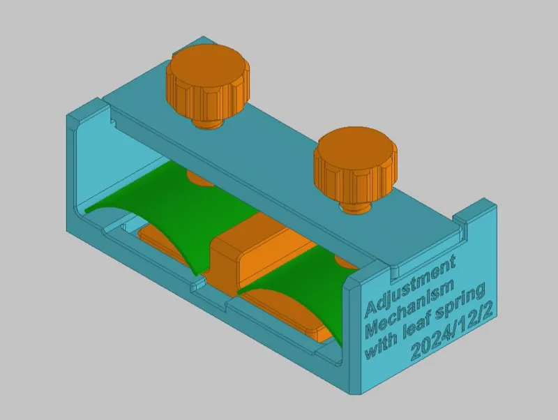Adjustment Mechanism with Leaf Springs