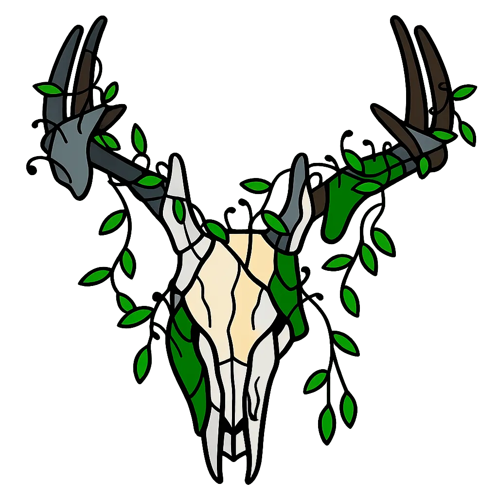 Deer Skull Forest Earrings – 3D Printed view 4