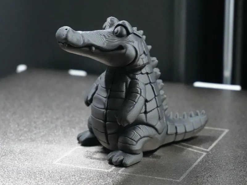 Cute sitting crocodile