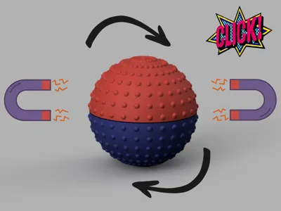 Fidget Magnetic Ball Spin and Click Satisfying