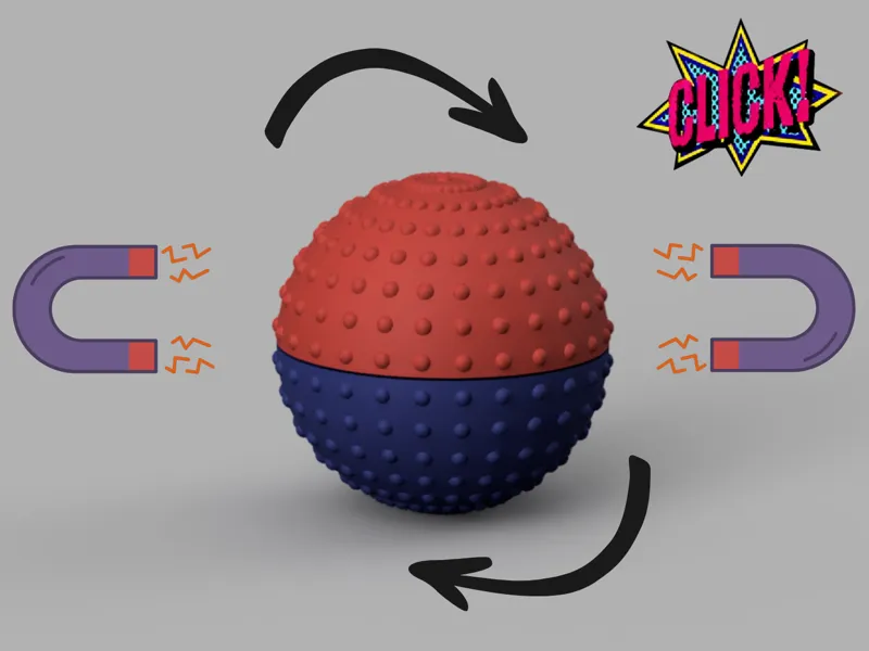 Fidget Magnetic Ball Spin and Click Satisfying