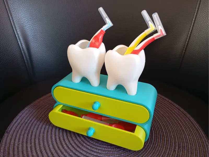 interdental brush holder with drawers