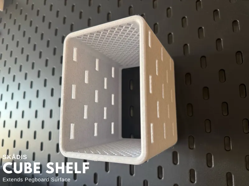 Cube Shelf for SKÅDIS - Extends Pegboard Surface