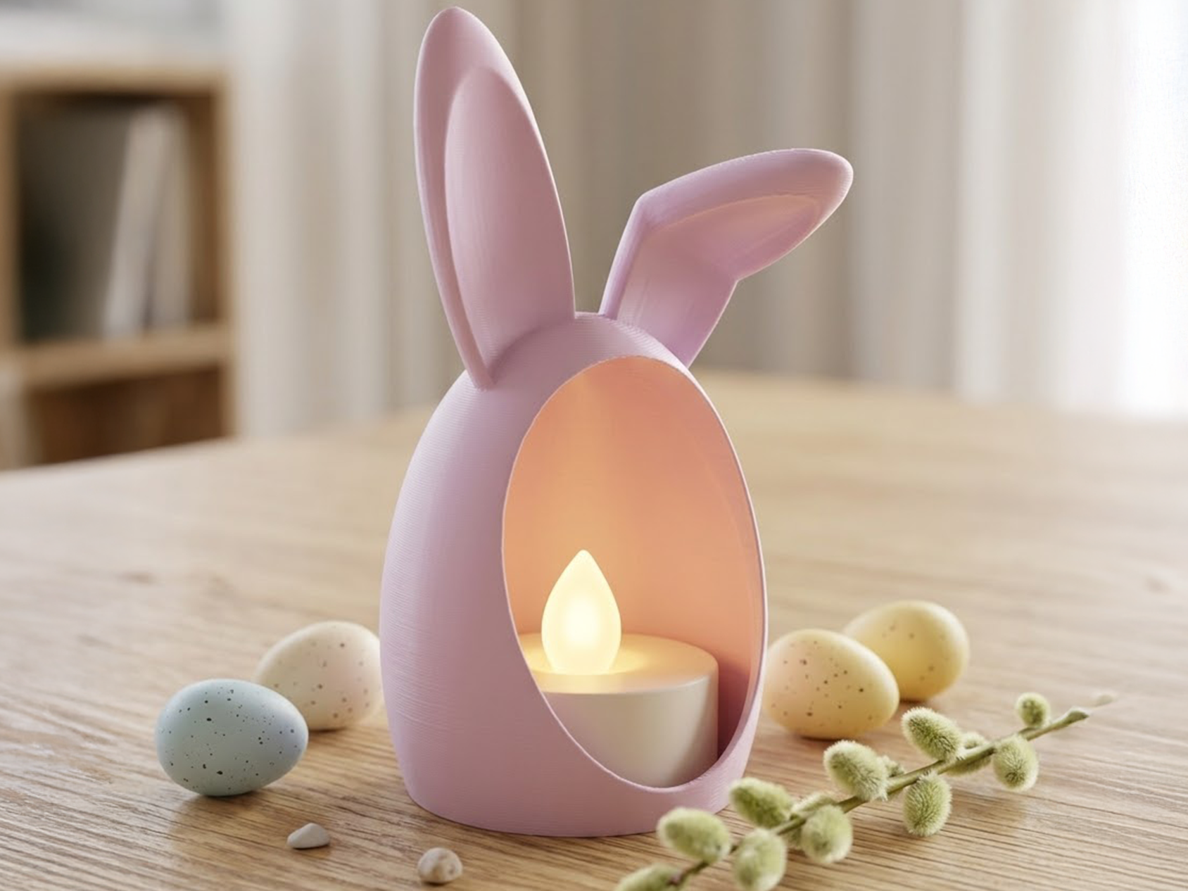 Easter Bunny Egg Tealight Holder - Easy print