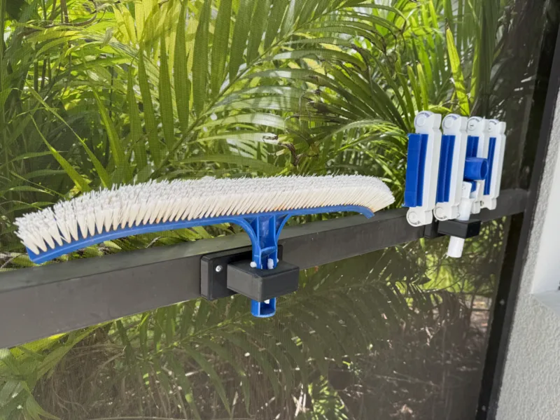 Pool tool holder for pool enclosure