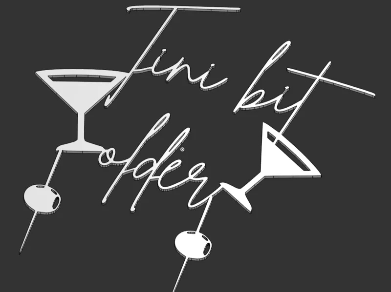 Martini Themed Cake Topper - Tini bit older