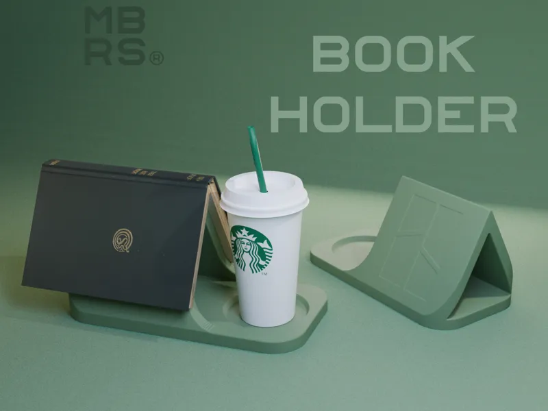 Book Holder - Minimal Design - iPad & Cup Holder
