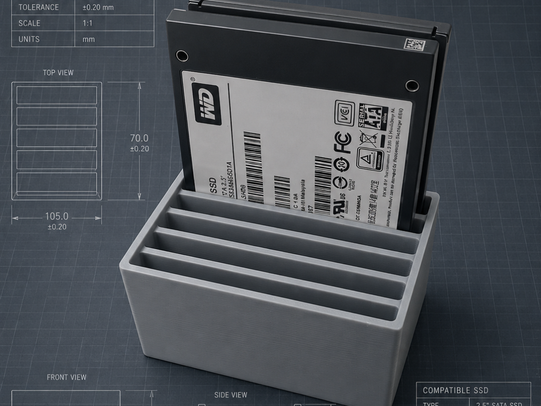 2.5-inch SATA SSD Hard Drive Storage Case, 6-Bay
