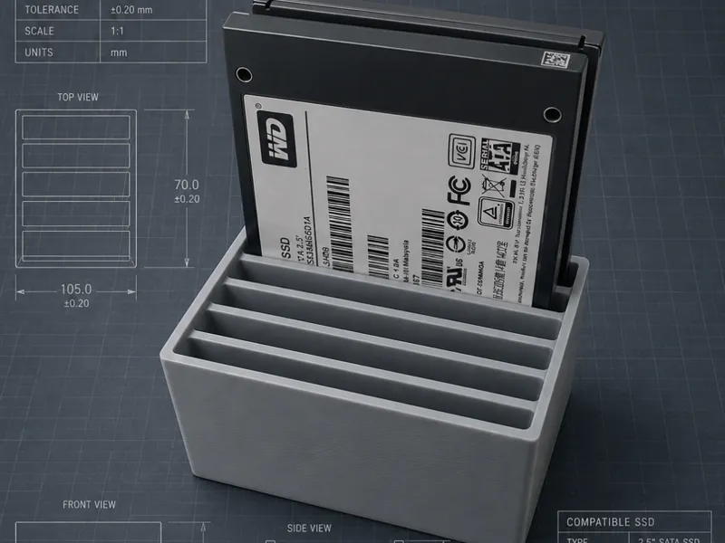 2.5-inch SATA SSD Hard Drive Storage Case, 6-Bay