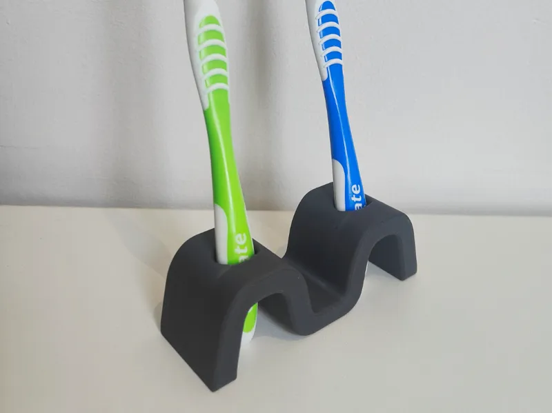 Simple elegant toothbrush holder for 2, antimould