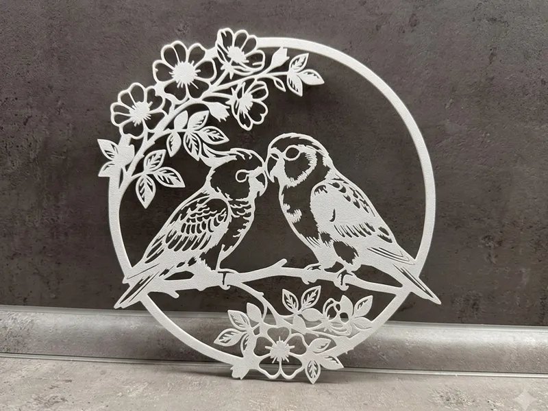 Birds With Flowers Wall Art
