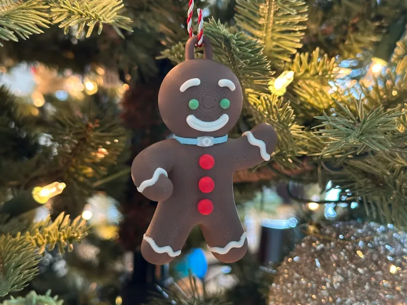 Gingerbread tracheostomy man Christmas ornament