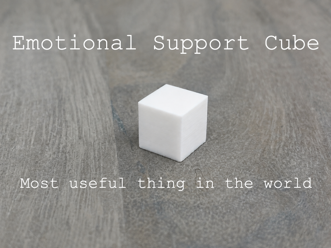 Cube... One for emotional support