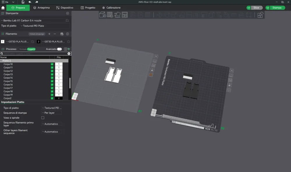 AMS Riser V2 skull side insert cap Remixed by G3D Lab - MakerWorld