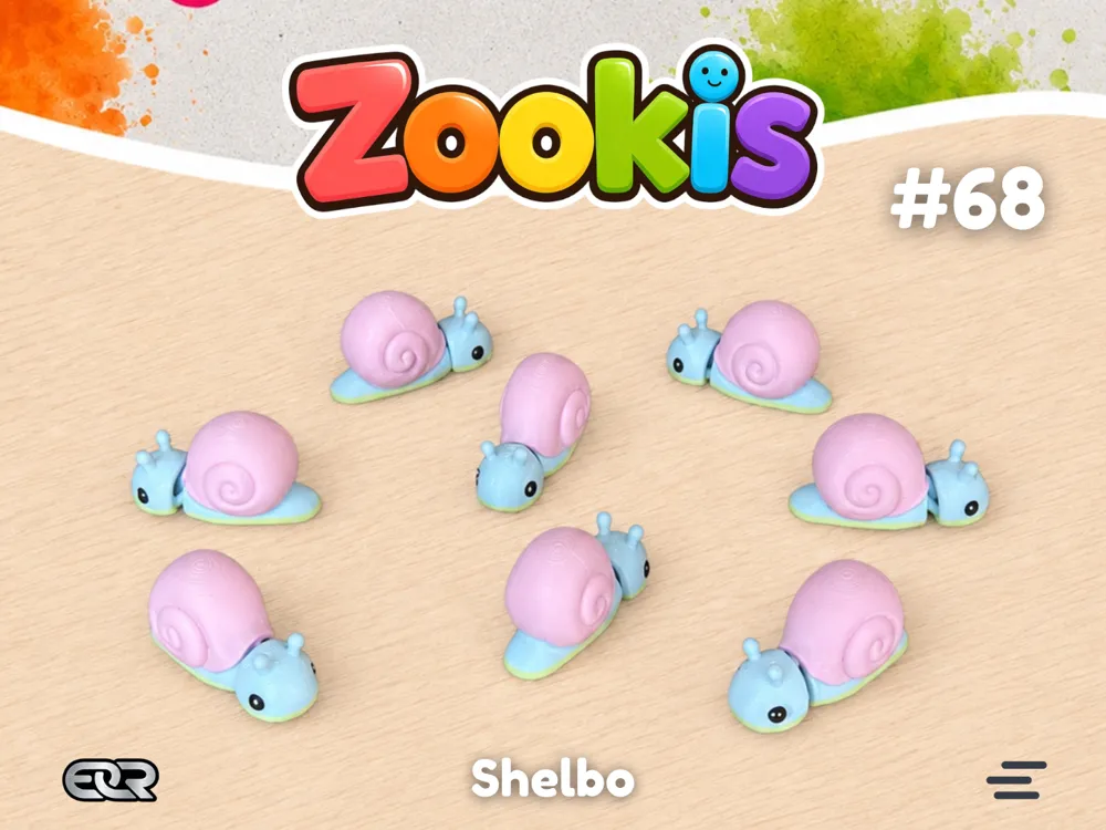 Soporte: Zookis -Shelbo (snail) #68. Referencia del modelo original.