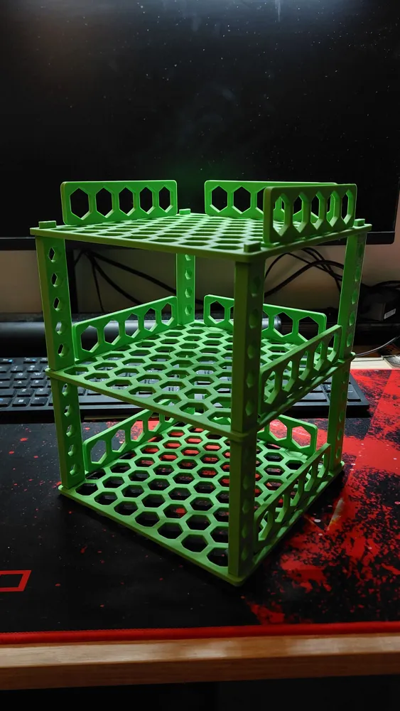 Stackable storage shelf / honeycomb pattern - Free 3D Print Model ...