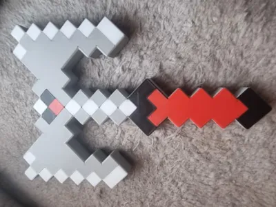 Minecraft Dungeon Double Axe-Rounded edges,2 faces