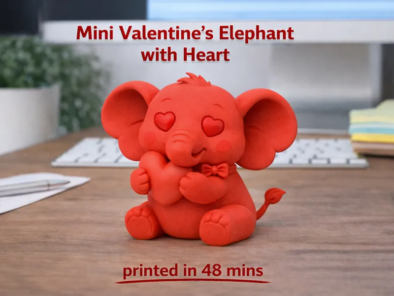 Mini Valentine's Elephant with Heart